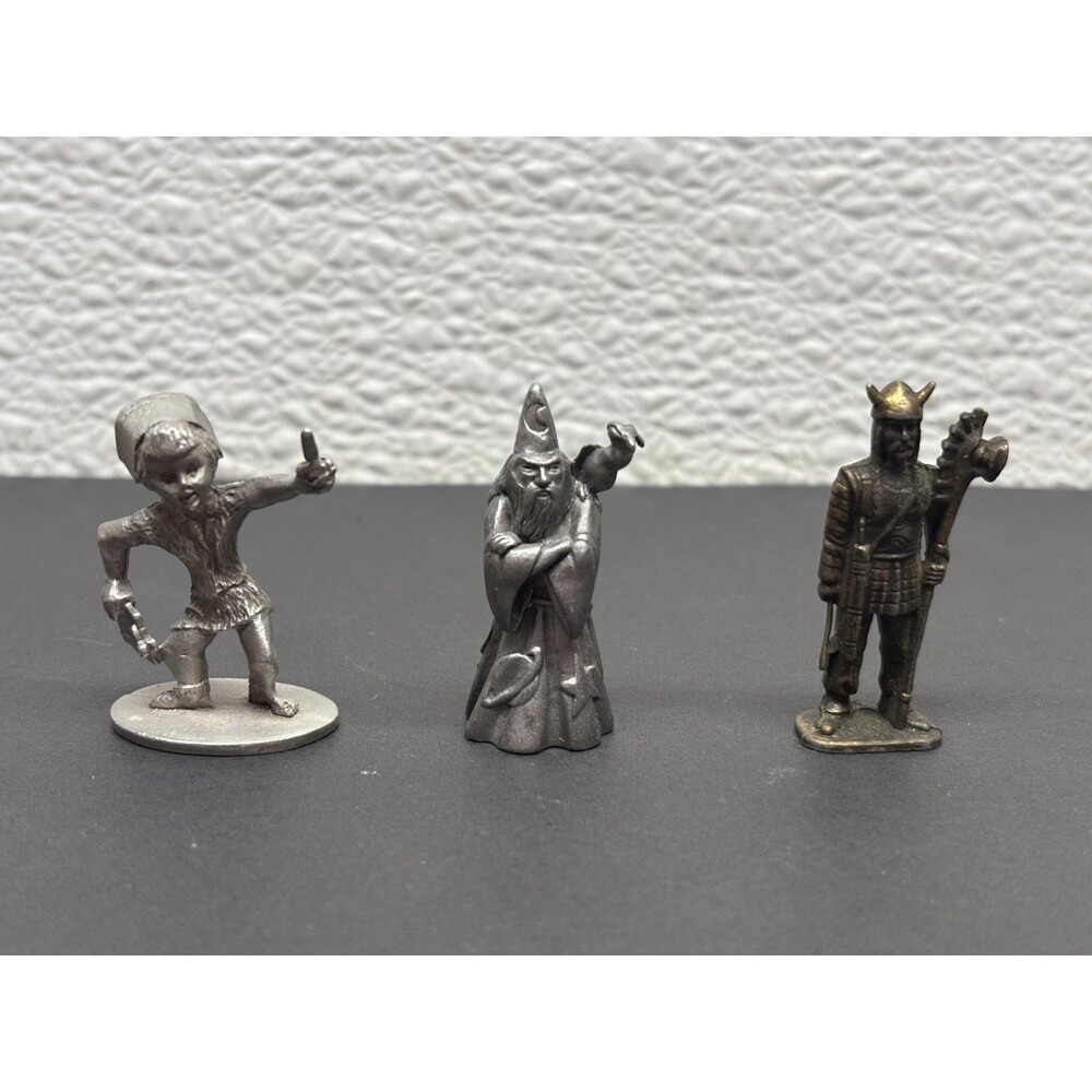 Vtg Lot Of 3 Figurine Pewter And Metal